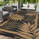 Garvee Heavy Duty Outdoor Black Brown Plastic Mat - Waterproof Reversible Area Rug for Patio, Garden, Backyard, Picnic - Modern Design, Weather & UV Resistant, Easy Clean, 9x12ft , Black Brown - Black & Brown