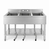 Garvee Stainless Steel Utility Sink 39"x 19"x 33", Freestanding Single Bowl Laundry Tub with Workbench Top, Deep Basin for Laundry Room, Garage, Basement, Prep or Cleaning Station, Faucet Ready Design