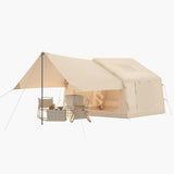 Garvee 6-Person Inflatable Camping Tent – 10.5x8.2x6.9ft Large Oxford Cloth Air Tent with Manual Pump for Outdoor Family Glamping (Beige/Khaki)