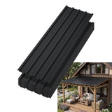 Garvee 10 Pack Corrugated Metal Roofing Sheets, 0.01" Thick 60.63" x 17.72" Black Steel Roof Panels, Waterproof Color Coated Roof Tiles for Sheds, Carports, Chicken Coops - Black-17.72X60.63In