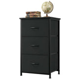 Garvee 3-Drawer Storage Organizer with Removable Fabric Bins, Compact Dresser for Bedroom, Living Room, Entryway & Closet, Black - Black