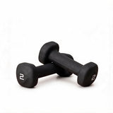 Garvee 10 lb Dumbbell Pair (5 lbs Each) – Set of 2 Coated Cast Iron Hand Weights with Non-Slip Protective Coating, Compact Strength Training Fitness Dumbbells for Home Gym (Black)