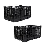 Garvee 2-Pack 52L Collapsible Storage Crates, 130 lb Load Rating, for garages, camping and vehicle trunks, Black
