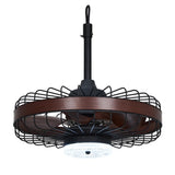 Garvee 20" Outdoor Ceiling Fan with Lights, Plug in Caged Ceiling Fan with Remote Control Smart App, IP44 Waterproof Gazebo Fans with 6 Speed Reversible, Timer, 3CCT for Outdoor Patio Porch, Brown