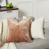 Garvee 4-Pack Chenille Throw Pillow Covers 20x20 Inch, Thickened Soft Square Cushion Cases, Neutral Solid Accent Pillows for Sofa Couch Bedroom, 2 White/2 Light Coffee - 2 White/2 Light Coffee