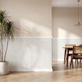 Garvee Vertical Fluted Accent Wall Panel Kit, Pre-Cut Wainscoting Boards for DIY Half Wall Interior Decoration for Living Room, Dining Room & Bedroom - White
