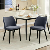 Garvee Upholstered Fabric Dining Room Side Chairs, Chair for Dining Room with Padded Seat and Wood Legs(Set of 2)