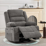 Garvee Rocking Recliner Chair for Adults, Wide 360° Swivel Rocker Recliner with Cup Holder, Smooth Rocking, Linen Upholstery, Deep Seat, Lazy boy Chair for Nursery, Living Room, Office, Gray - Gray|Linen