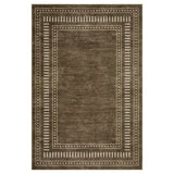 Garvee Washable Area Rug with Non-Slip Backing, Ideal for Living Room, Dining Room - Brown