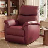 Garvee Power Swivel Recliner Chair for Adult, PU Leather Electric Reclining Armchair with Free Position, 270 Degree Swivel, Wide Seat, 350 Lb Capacity, Single Sofa for Living Room Bedroom, Dark Red - Dark Red|PU