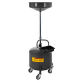 Garvee 20 Gallon Oil Drain Tank Portable Air Operated Drainer Adjustable Funnel Height Steel with Wheels Toolbox for Auto Repair Shops, Black - Black