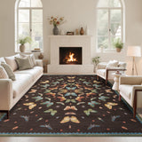 Garvee 8' × 10' Butterfly Boho Area Rug, Washable Non-Slip Low-Pile Soft Rug for Living Room, Bedroom, Nursery & Office, Brown/Coffee - Brown Coffee