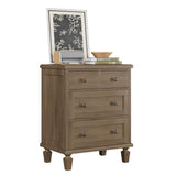 Garvee Vintage Chic Bedroom Storage – 4 Drawer Dresser – Sturdy Wooden Chest with Carved Handles, Tapered Legs – Spacious & Anti-Tip Cabinet, Easy Assembly – Light Brown - Light Brown