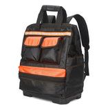 Garvee Oxford Tool Backpack, 25L Heavy-Duty Tool Bag with Plastic Reinforced Base, Waterproof Contractor Backpack for Electricians, Carpenters, and Handymen, Black - Black