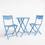 Garvee Outdoor Folding Bistro Set, Compact Patio Furniture Set for Balcony, Garden, and Deck,Blue - Blue