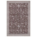 Garvee 8' x 10' Botanical Vine Floral Area Rug, Machine Washable Non-Slip Low-Pile Soft Rug for Living Room, Bedroom & Dining Room, Brown - Brown