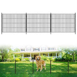 Garvee 24 in x 23.6 ft No-Dig Garden Fence, 10-Pack Rust-Resistant Metal Animal Barrier Panels with Ground Stakes for Yard, Lawn, Patio & Flower Beds, Black