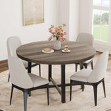 Garvee 47" Round Dining Table for 4 to 6, Industrial Kitchen Dining Room Table with Sturdy Metal Frame, Wood Circle Kitchen Table for Space Saving, Dining Room, Kitchen, (No Chairs), Gray