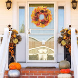 Garvee Artificial Fall Wreath 4 Pack 24 Inch – Maple Leaves, Pinecones & Red Berries – Autumn Harvest Thanksgiving Decor for Front Door, Table or Wall – Home Holiday Decoration, System Default
