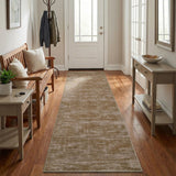 Garvee Washable Runner Rug 2x6 Hallway Runner Rug Modern Solid Color Non Slip Runners Minimalist Low Pile Non-Shedding Long Rugs Soft Thin Foldable Mat for Entryway Kitchen Bathroom Bedside Brown - Camel