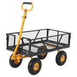 Garvee ﻿ Heavy Duty Steel Garden Cart, 950 LBS Load Capacity Garden Wagon with 10 inch Tire and 180° Rotating Handle Attach to ATV or Tractor Blac - Black & Yellow