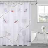 Garvee White Waterproof Shower Curtain – 9 Mesh Storage Pockets – Opaque Thick Fabric – Rust-Proof Grommets – Quality Bathroom Curtain for Shower or Bathtub, 72 x 78 Inches, Size: 72*78inch (US)