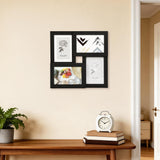 Garvee 4x6 Multi Photo Frames Set – Collage Wall Decor with Glass Front – Family, Wedding, or Gallery Display - Black