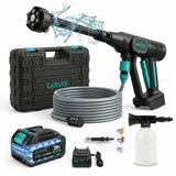 Garvee Portable Cordless Pressure Washer, 20V Battery Powered Handheld Washer with 4.0Ah Battery, 6-in-1 Nozzle, Foam Cannon & 23FT Hose, 500 PSI Car Wash Sprayer for Garden, Patio, Fence & Home Cleaning
