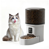 Garvee Automatic Dog & Cat Feeder 4L, Programmable Up to 6 Timed Meals, Portion Control, Dual Power, Stainless Steel Bowl, Easy to Clean, Dampness-Proof, Smart Food Dispenser, Black - Transparent Black