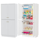 Garvee Modern Kitchen Pantry Cabinet - 68'' Tall Freestanding Storage Cupboard with 4 Doors, 4 Adjustable Shelves & Anti-Tip Design - Spacious Food Organizer for Kitchen, Dining Room, Living Room - Color: White - White