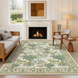 Garvee 8' × 10' Mushroom Forest Area Rug, Washable Polyester Carpet with Non-Slip Backing for Living Room, Bedroom and Dining Room, Camel - Camel