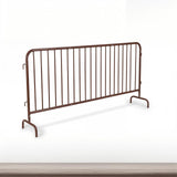 Garvee 7.5FT Steel Crowd Control Barrier, Coffee Color Interlocking Traffic Barricade with Bridge Feet, Weather-Resistant Temporary Fencing for Construction, Traffic & Events - Brown
