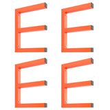 Garvee Heavy Duty Steel Lumber Storage Rack Set – 3-Tier Wall Mounted Organizer Shelf – 1200LBS Total Capacity – Space Saving for Garage, Rack, Workshop – Easy Installation – Orange – 4 Pack - Orange