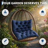 Garvee Porch Swing Cushion for 3-Seat Patio Bench, 40 x 40 in Water-Resistant High-Elastic Replacement Seat Pad for Outdoor Furniture, Navy Blue