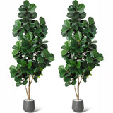 Garvee Lifelike 7FT Artificial Fiddle Leaf Fig Tree with Grey Planter – Realistic Faux Ficus Lyrata – Indoor Floor Plant for Home, Office Decor – 141 Leaves, Easy Assembly, Housewarming Gift – 7FT