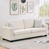Garvee 84" Modern Loveseat Sofa for Living Room, Corduroy Upholstered Sofa with Wide Armrests, 2-3 Plush Deep Seat Sofa Couch  for Living Room, Apartment, Beige - Beige | Corduroy