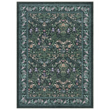 Garvee Washable Folding Floral Area Rug – Non-Slip, Pet Friendly, Easy to Clean Carpet for Living Room & Bedroom – Black, 10x13ft - Black