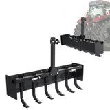 Garvee 55 Inch Box Blade Tractor Land Leveler Heavy Duty 6 Adjustable Shanks Carbon Steel Rust-Resistant CAT 0 Hitch Farming Landscaping