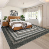 Garvee Washable 5x7 Area Rug Non Slip TPR Backing Low Profile Polyester Durable Stain Resistant Vintage Farmhouse Living Room Bedroom - Black Multi