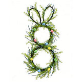 Garvee Easter Spring Wreath with Egg, Twig and Berries Green Rabbit Easter Wreath for Front Door Decorations Home Farmhouse Outdoor Indoor Wall Mantel Window - Green