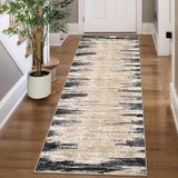 Garvee Modern Abstract Runner Rug – Machine Washable, Non-Slip, Low Pile, Mark Resistant, Easy to Clean Carpet for Hallway, Kitchen, Entryway, Bedroom – Brown/Black, 2x6ft - Brown/Black