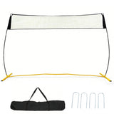 Garvee 12ft Portable Volleyball Net System, All-in-One Outdoor Volleyball Set with Durable Iron & Fiberglass Frame, Weather-Resistant PE Net for Beach, Backyard & Park - Black & Yellow - Yellow