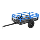 Garvee Blue Dump Cart, 1500 lbs 15 Cu Ft Heavy Duty Steel Garden Utility Trailer with Removable Sides, Quick Release & Pneumatic Tires for Lawn Mower, ATV, UTV, Tractor - Blue