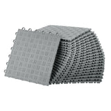Garvee 50 Pack 12"X12" Interlocking Garage Floor Tiles,Double-Sided Non-Slip Flooring, Heavy Duty PVC Garage Flooring Tiles Covering for Basement, Workshop & Repair Shop, Gray - Sliver