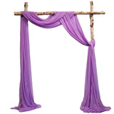 Garvee 3 Panels Wedding Arch Draping Fabric, 2.5x19.5 ft Chiffon Draping Fabric, Wedding Arbor Drapery for Ceremony Reception Birthday Party Bridal Shower - Purple