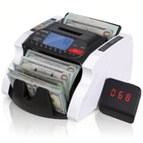 Garvee Advanced Money Counter Machine – Accurate Value Counting, UV/MG/IR/DD/MT Counterfeit Detection, Batch & Add Modes, Dual LCD Display – Ideal for Office, Retail, Bank – US Standard - 