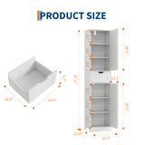 Garvee Slim Space-Saving Bathroom Storage Cabinet - Vertical Particle Board Organizer Rack - Modern Design for Washroom or Bathroom - Ideal for Compact Spaces - White - White