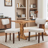Garvee Modern Fabric Dining Chairs Set of 2, Upholstered Kitchen Chairs with Hardwood Frame, Wood Legs, Nailhead Trim