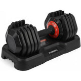 Garvee 55 LB Adjustable Dumbbell Set 10-in-1 Weight Options Fast One-Hand Dial Lock System Silicon Steel Plates Anti-Slip Handle for Home Gym Strength Training