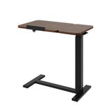 Garvee Small Rolling Overbed Table Adjustable Height with Wheels, Mobile Laptop Desk with Tilting Desktop, Portable Computer Workstation for Home Office, Bedside, Black Walnut - Black Walnut